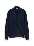 Sweatjacke mit Polokragen sky captain blue