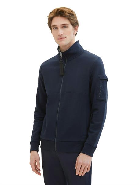 Sweatjacke mit Stehkragen sky captain blue