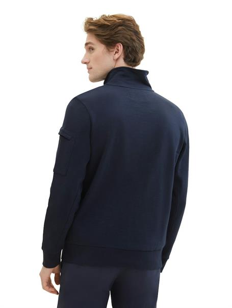 Sweatjacke mit Stehkragen sky captain blue