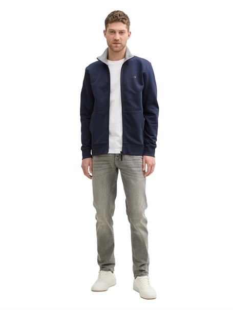 Sweatjacke mit Stehkragen sky captain blue