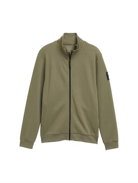 Sweatjacke mit Stehkragen tree moss green