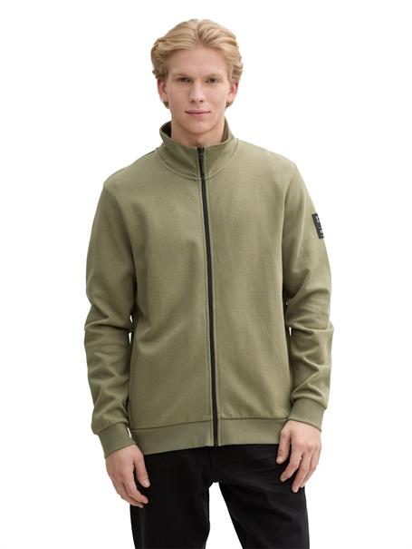 Sweatjacke mit Stehkragen tree moss green