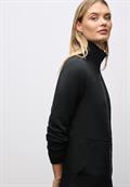 Sweatjacke mit Strickdetails black
