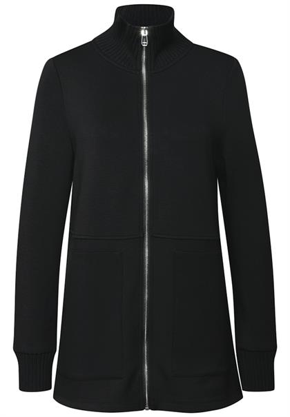 Sweatjacke mit Strickdetails black