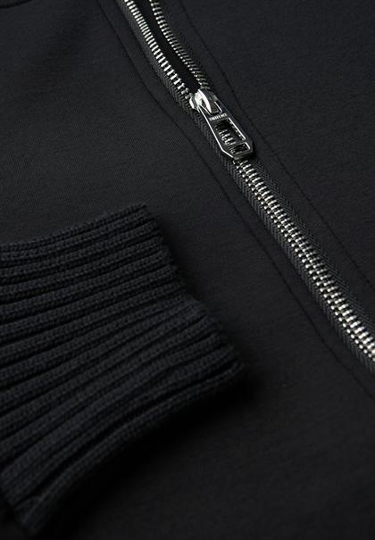 Sweatjacke mit Strickdetails black