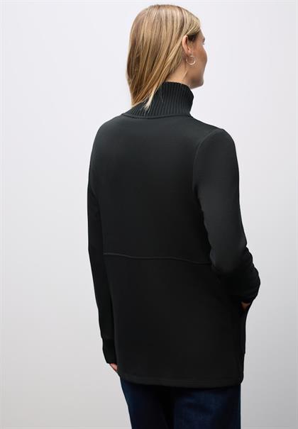Sweatjacke mit Strickdetails black