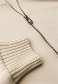 Sweatjacke mit Strickdetails soft fawn beige
