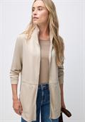Sweatjacke mit Strickdetails soft fawn beige