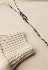 Sweatjacke mit Strickdetails soft fawn beige