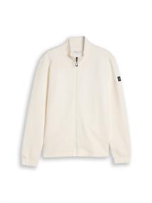 Sweatjacke mit Waffelstruktur gardenia white
