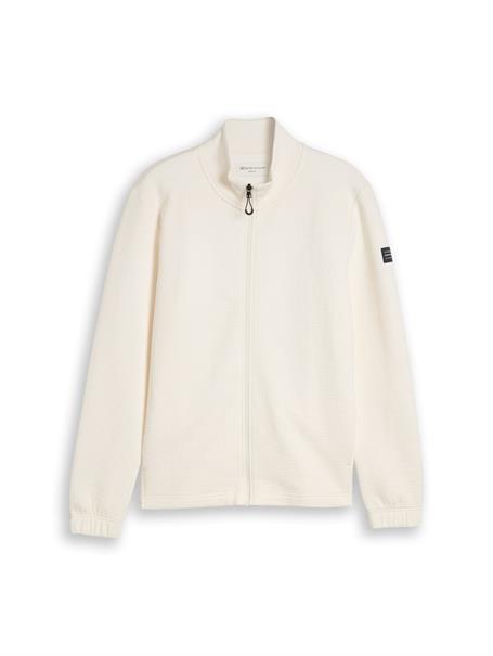 Sweatjacke mit Waffelstruktur gardenia white