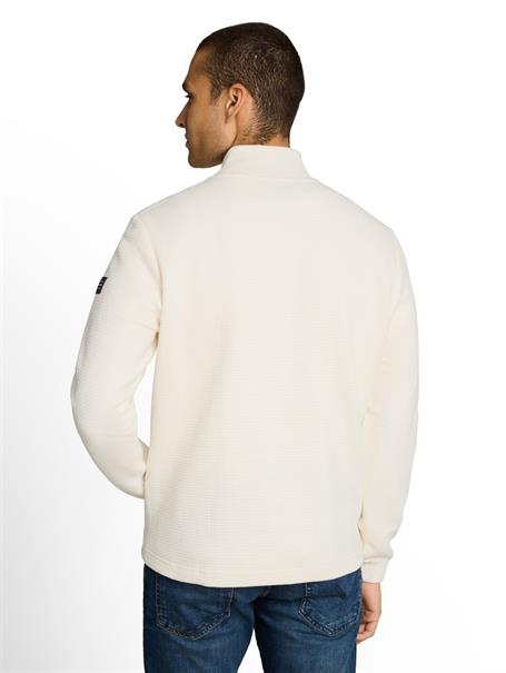Sweatjacke mit Waffelstruktur gardenia white