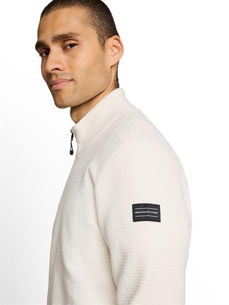 Sweatjacke mit Waffelstruktur gardenia white