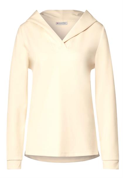 Sweatpullover mit Kapuze creamy beige