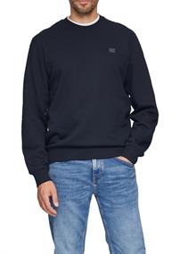 Sweatshirt aus Baumwollmix mit Logo-Detail blau
