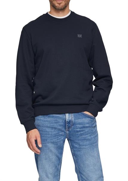 Sweatshirt aus Baumwollmix mit Logo-Detail blau