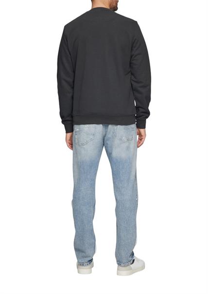 Sweatshirt aus Baumwollmix mit Logo-Detail grau