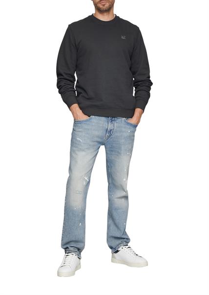 Sweatshirt aus Baumwollmix mit Logo-Detail grau