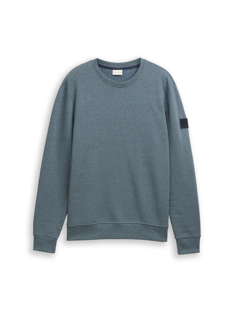 Tom Tailor Sweatshirt Melange Optik Grey Mint Navy Structure