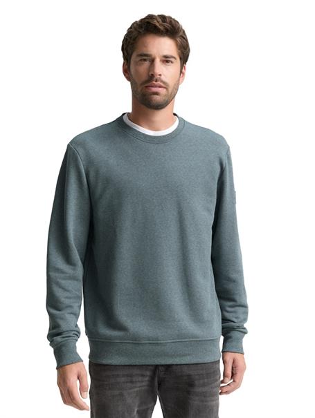 Sweatshirt in Melange-Optik grey mint navy structure