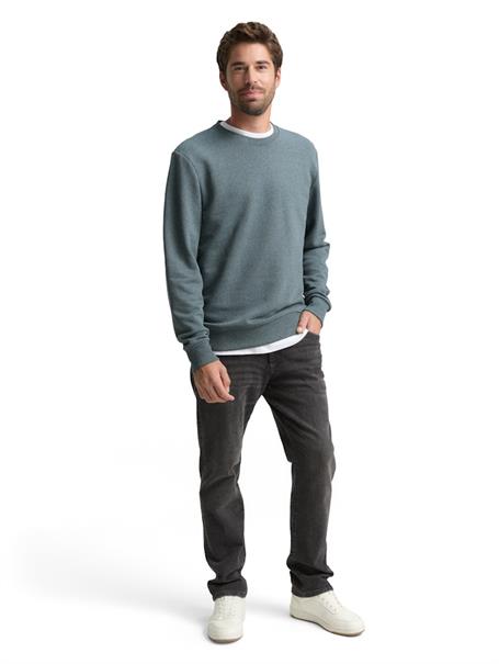 Sweatshirt in Melange-Optik grey mint navy structure