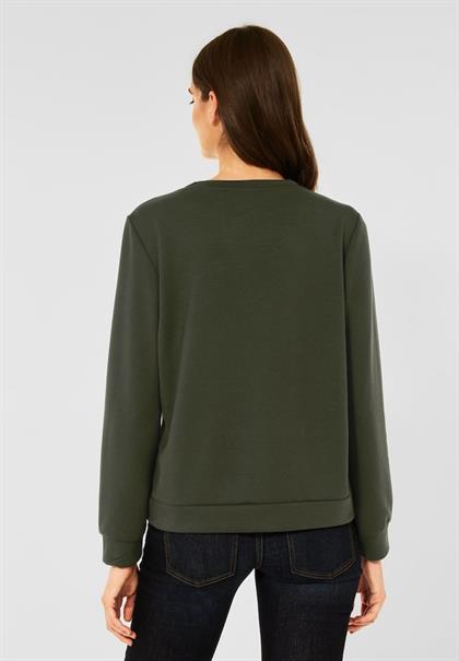 Sweatshirt in Unifarbe full olive