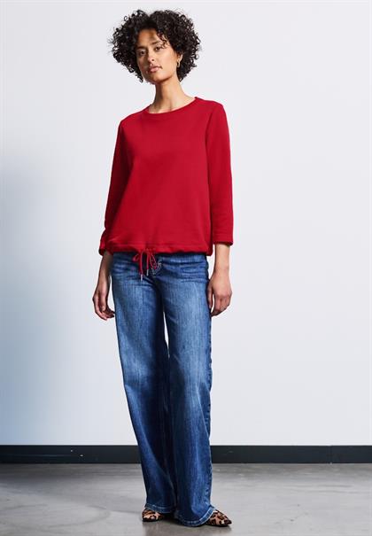 Sweatshirt in Unifarbe glory red