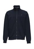 Sweatshirt Jacke mit Stehkragen und Logo-Detail blau
