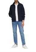 Sweatshirt Jacke mit Stehkragen und Logo-Detail blau