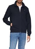 Sweatshirt Jacke mit Stehkragen und Logo-Detail blau