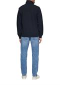 Sweatshirt Jacke mit Stehkragen und Logo-Detail blau