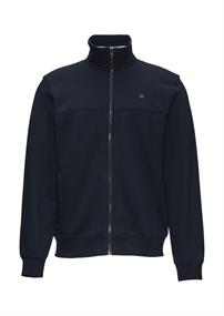 Sweatshirt Jacke mit Stehkragen und Logo-Detail blau
