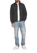 Sweatshirt Jacke mit Stehkragen und Logo-Detail grau