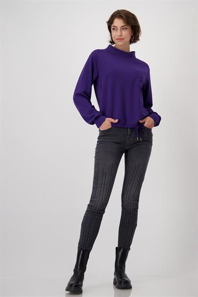 Sweatshirt mit 3-D-Druck dark purple