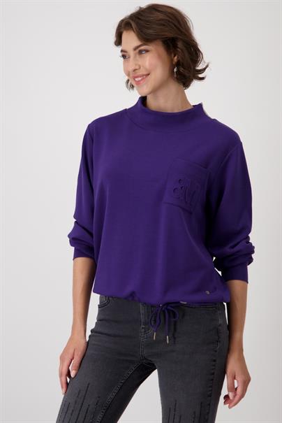 Sweatshirt mit 3-D-Druck dark purple