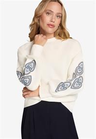 Sweatshirt mit Aufdruck patch creamblue