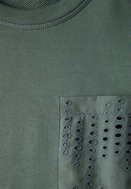 Sweatshirt mit Brusttasche dark balmy khaki