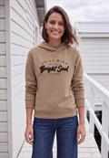 Sweatshirt mit Details in Rippstruktur creamy mocha melange