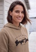 Sweatshirt mit Details in Rippstruktur creamy mocha melange