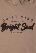 Sweatshirt mit Details in Rippstruktur creamy mocha melange
