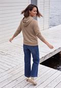 Sweatshirt mit Details in Rippstruktur creamy mocha melange
