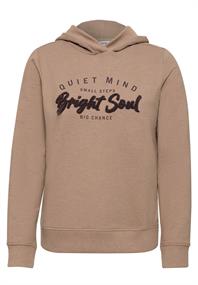 Sweatshirt mit Details in Rippstruktur creamy mocha melange