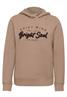 Sweatshirt mit Details in Rippstruktur creamy mocha melange