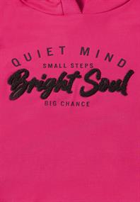 Sweatshirt mit Details in Rippstruktur pink flash