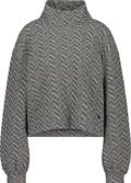 Sweatshirt mit Fischgrat-Muster schwarz gemustert