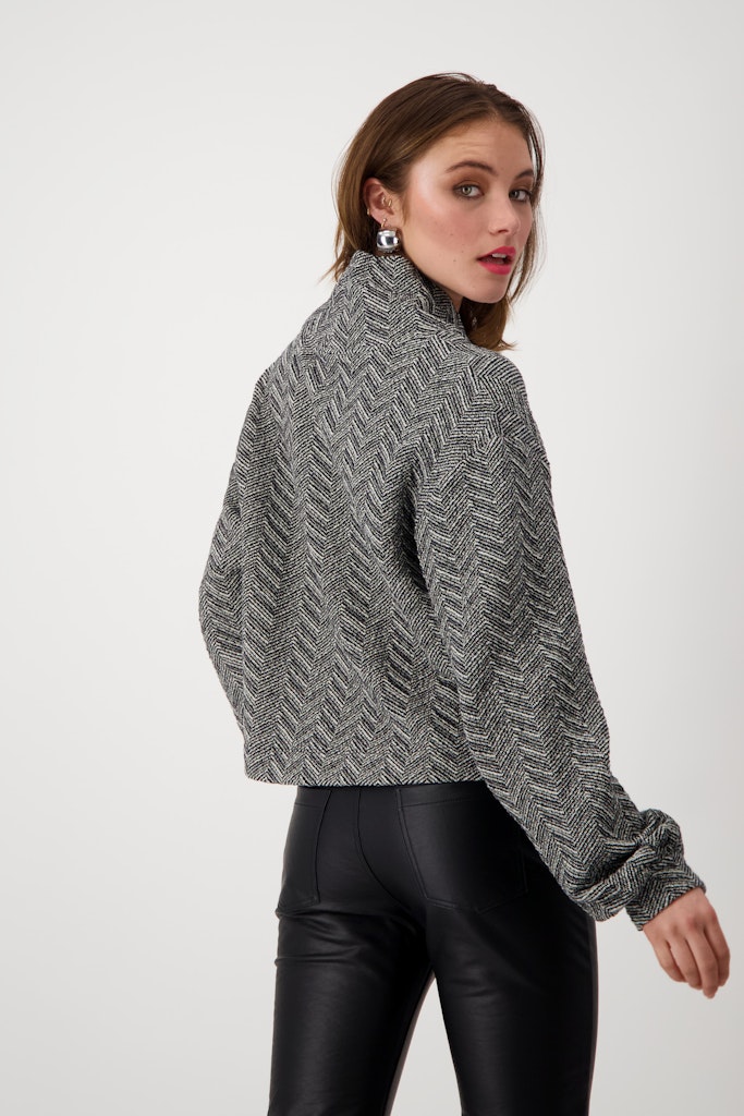 sweatshirt-mit-fischgrat-muster-schwarz-gemustert