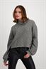 Sweatshirt mit Fischgrat-Muster schwarz gemustert