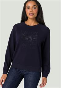 Sweatshirt mit Glitzerprint patch blueblack