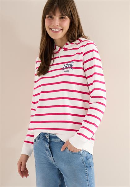 Sweatshirt mit Kapuze und Chestprint beetroot pink
