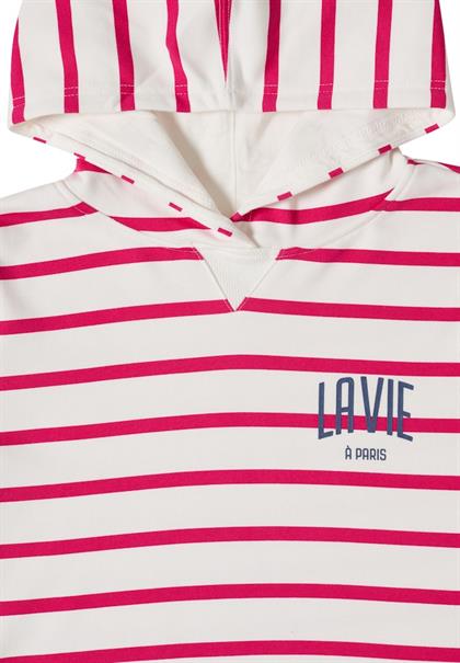 Sweatshirt mit Kapuze und Chestprint beetroot pink